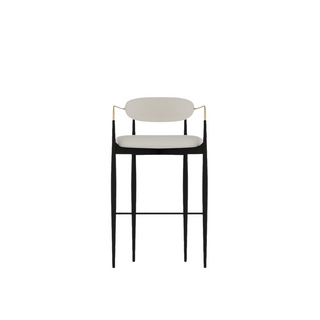 Popsicle Bar Stool - Chic Light Cream Suede Design