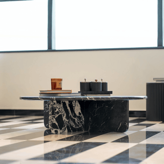 Black Tie Coffee Table - Elegant Black Marquina Marble Design