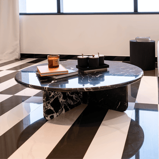 Black Tie Coffee Table - Elegant Black Marquina Marble Design