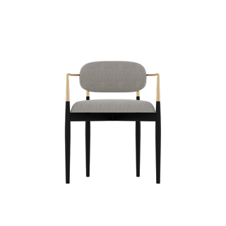 Black Tie Dining Chair - Stylish Grey Fabric Comfort