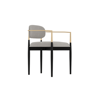 Black Tie Dining Chair - Stylish Grey Fabric Comfort