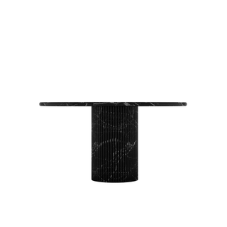 Black Tie Dining Table - Sophisticated Black Marquina Marble