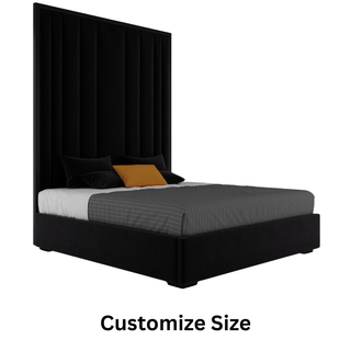 Black Tie Bed - Luxurious Velvet Elegance for Your Bedroom