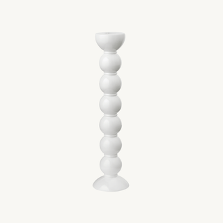 Extra Tall Bobbin Candlestick – White Lacquered