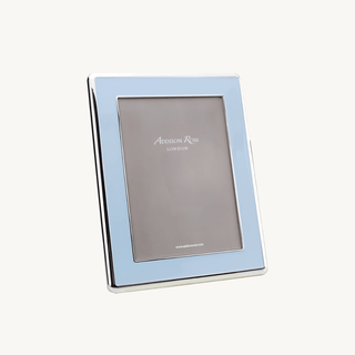 Powder Blue Enamel Frame – Silver Edge Photo Frame