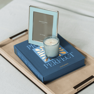 Powder Blue Enamel Frame – Silver Edge Photo Frame