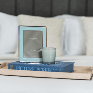 Powder Blue Enamel Frame – Silver Edge Photo Frame