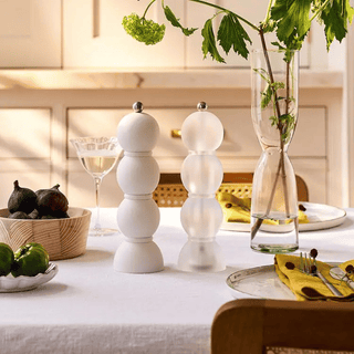 Scandi Bobbin Salt & Pepper Mill – Matte White Acrylic