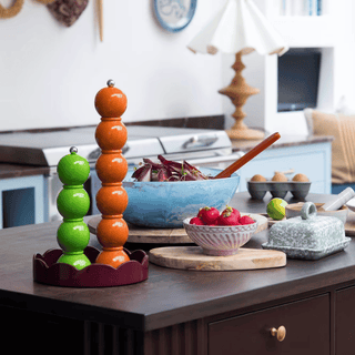 Grande Bobbin Salt & Pepper Mill – White Lacquered