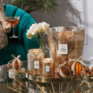 Voluspa Gilt Pomander & Hinoki 5 Wick Hearth Candle 123oz