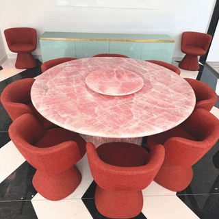 Popsicle Pink Onyx Marble Dining Table - An Elegant Centerpiece
