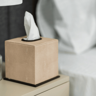 Sophie Paterson Faux Shagreen Tissue Box – Ecru
